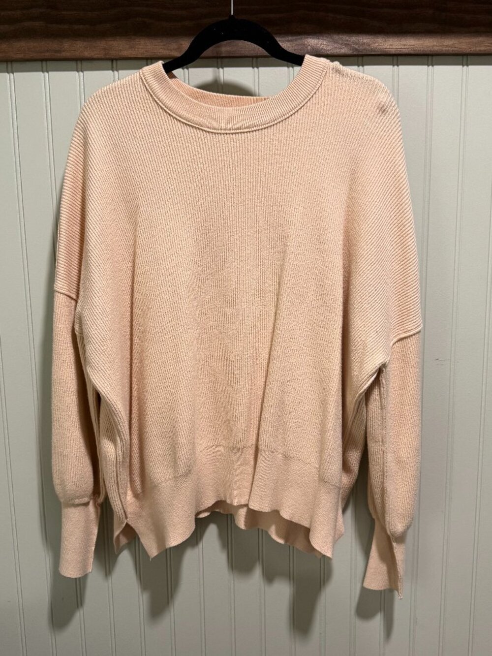 Women’s XL Blush Pink Oversized Knit High Low Side Slit Sweater
